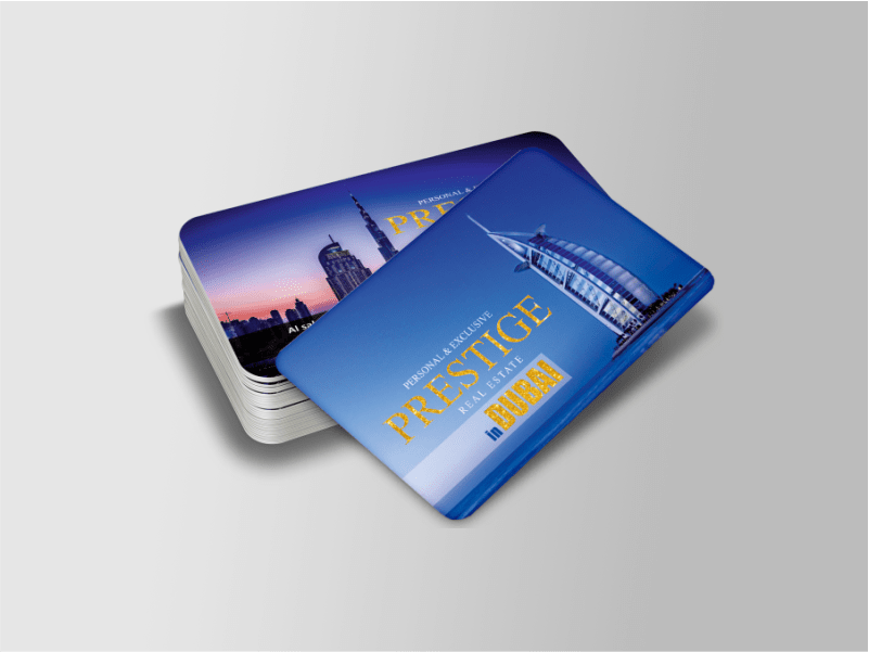 Business Cards Rounded Corner PETT Gold Glossy Lamination 760mic